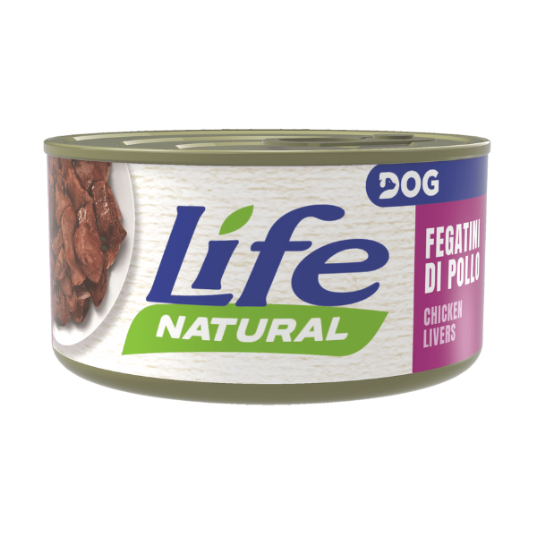 Life Dog Naturale 90 gr - Bocconcini di Fegato di Pollo - Confezione da 6 pezzi - Cibo Umido per Cani - 1° ORDINE? scegli lo sconto BZR5 / BZR20 + 200 punti fedeltà