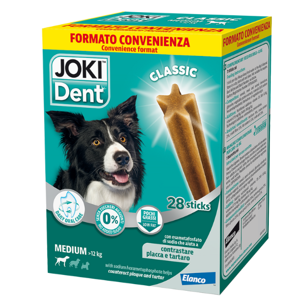 Joki Dent Classic snack dentali per cani Elanco - Taglia Medium - confezione da 28 pezzi - SPEDIZIONE GRATIS 1° ORDINE + scegli lo sconto BZR5 / BZR20