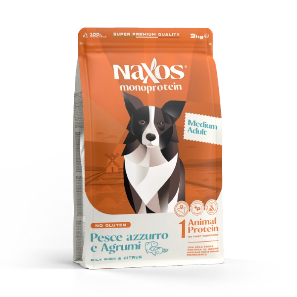 Naxos Monoprotein Dog Adult Medium Pesce azzurro e Agrumi di Sicilia