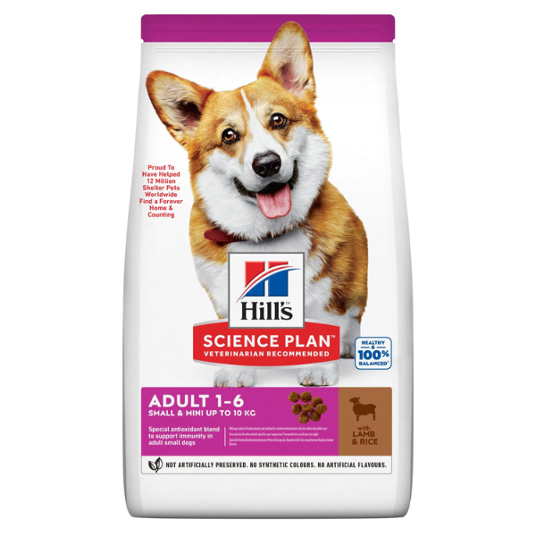 Hill's Science Plan Small & Mini Adult Alimento per cani con Agnello - 1,5 kg - Croccantini per cani - 1° ORDINE? scegli lo sconto BZR5 / BZR20 + 200 punti fedeltà