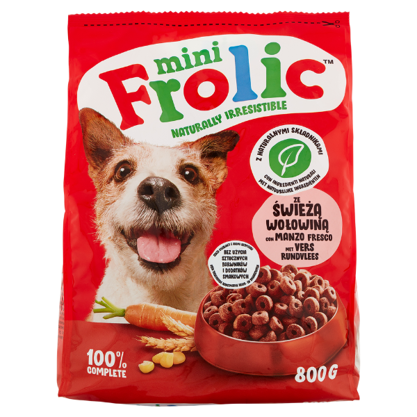 Frolic Complete Dog Mini con Manzo, Carote e cereali - 800 g - Croccantini per cani - 1° ORDINE? scegli lo sconto BZR5 / BZR20 + 200 punti fedeltà