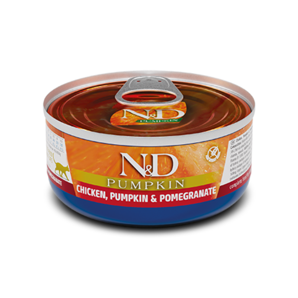 Farmina N&D Pumpkin Feline Umido 70 gr - Pollo, zucca e Melograno Confezione da 30 pezzi - Cibo umido per gatti - 1° ORDINE? scegli lo sconto BZR5 / BZR20 + 200 punti fedeltà