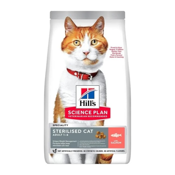 Hill's Science Plan Adult Sterilised Cat Alimento per Gatti con Salmone - 3 Kg - 1° ORDINE? scegli lo sconto BZR5 / BZR20 + 200 punti fedeltà