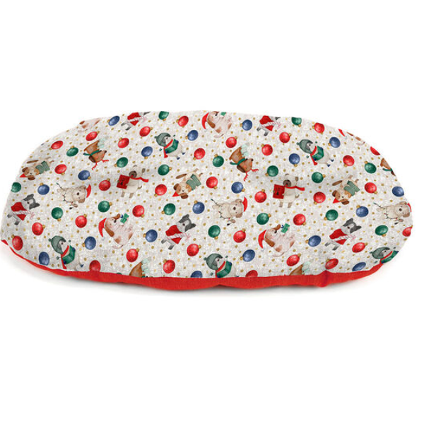 Cuscino Ovale per cani a tema natalizio Petup - 67x44 cm - 1° ORDINE? scegli lo sconto BZR5 / BZR20 + 200 punti fedeltà