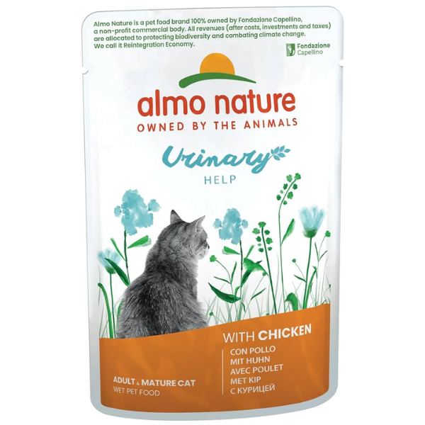 Image of Almo Nature Urinary Help Cat Adult 70 gr - Pollo Confezione da 30 pezzi Cibo umido per gatti