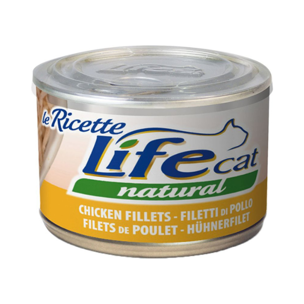 Life Cat Natural Le Ricette 150 gr - Filetti di Pollo - Confezione da 6 pezzi - Cibo umido per gatti - 1° ORDINE? scegli lo sconto BZR5 / BZR20 + 200 punti fedeltà