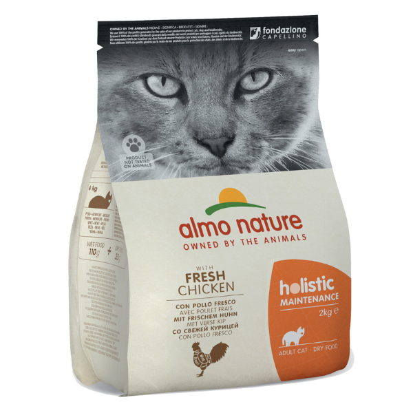 Image of Almo Nature Holistic Maintenance Adult con Pollo Gatto - 2 kg Croccantini per gatti