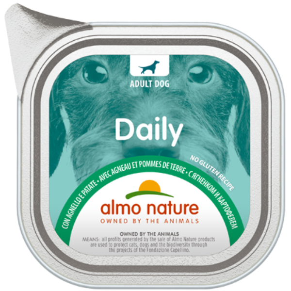Image of Almo Nature Daily Menù Dog 300 gr - Agnello e Patate Confezione da 9 pezzi Cibo Umido per Cani