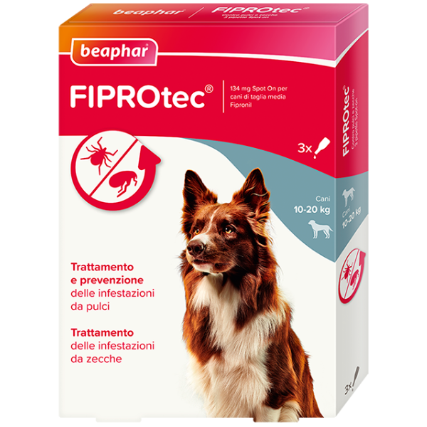 Image of Beaphar Fiprotec Spot On per cani - 3 pipette da 134 mg per taglia media (10-20 Kg) - Antiparassitario per cani - 1° ORDINE? scegli lo sconto BZR5 / BZR20 + 200 punti fedeltà010