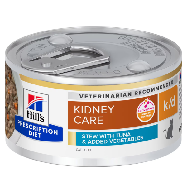 Hill's Prescription Diet Cat k/d 82 gr - Spezzatino con tonno e verdure - 1° ORDINE? scegli lo sconto BZR5 / BZR20 + 200 punti fedeltà