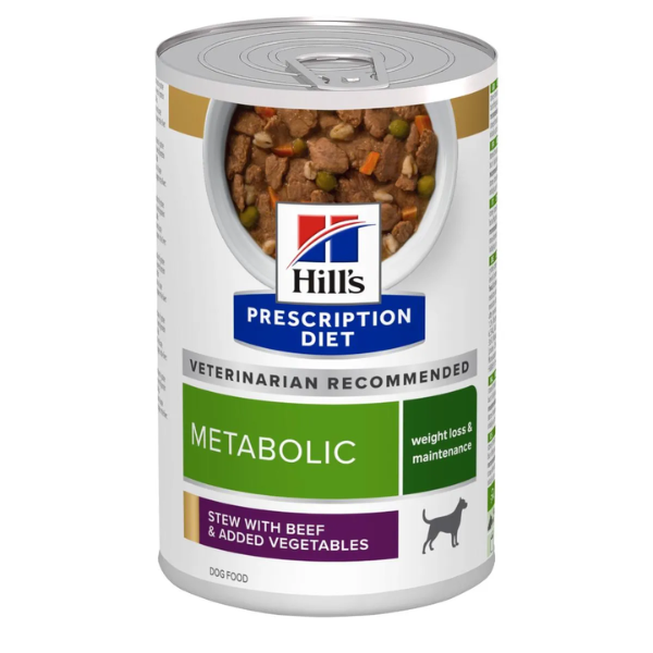 Hill's Prescription Diet Canine Metabolic 354 gr - Spezzatino manzo e verdure - Dieta Veterinaria per Cani - 1° ORDINE? scegli lo sconto BZR5 / BZR20 + 200 punti fedeltà