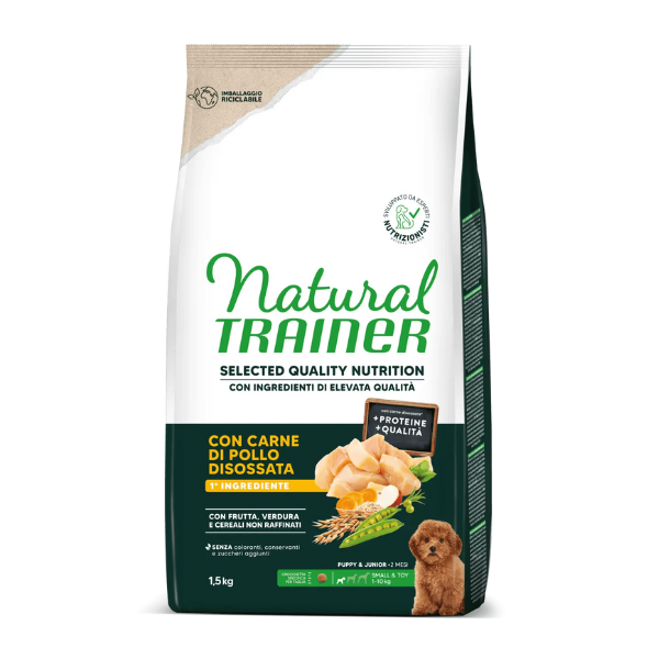 Natural Trainer Selected Quality Puppy Mini con Pollo - 1,5 kg - 1° ORDINE? scegli lo sconto BZR5 / BZR20 + 200 punti fedeltà