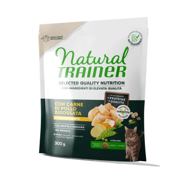 Natural Trainer Selected Quality Adult Cat Sterilised Pollo - 1,25 kg - 1° ORDINE? scegli lo sconto BZR5 / BZR20 + 200 punti fedeltà