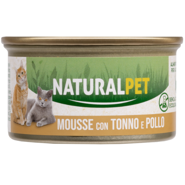 NaturalPet Cat Adult Mousse 85 gr - Tonno e Pollo - 85 gr - 1° ORDINE? scegli lo sconto BZR5 / BZR20 + 200 punti fedeltà