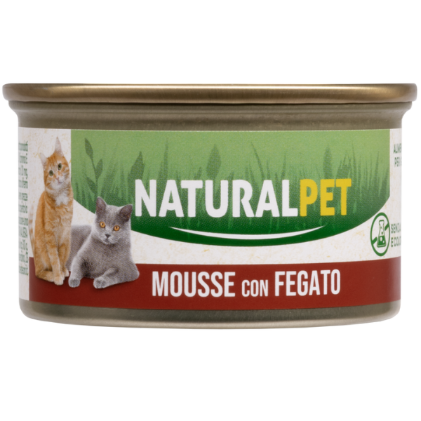 NaturalPet Cat Adult Mousse 85 gr - Fegato - 85 gr - 1° ORDINE? scegli lo sconto BZR5 / BZR20 + 200 punti fedeltà