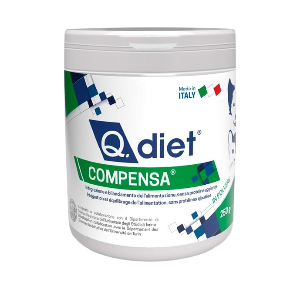 Q.Vet - Q.Diet Compensa Alimento Complementare in Polvere - 250 gr - 1° ORDINE? scegli lo sconto BZR5 / BZR20 + 200 punti fedeltà