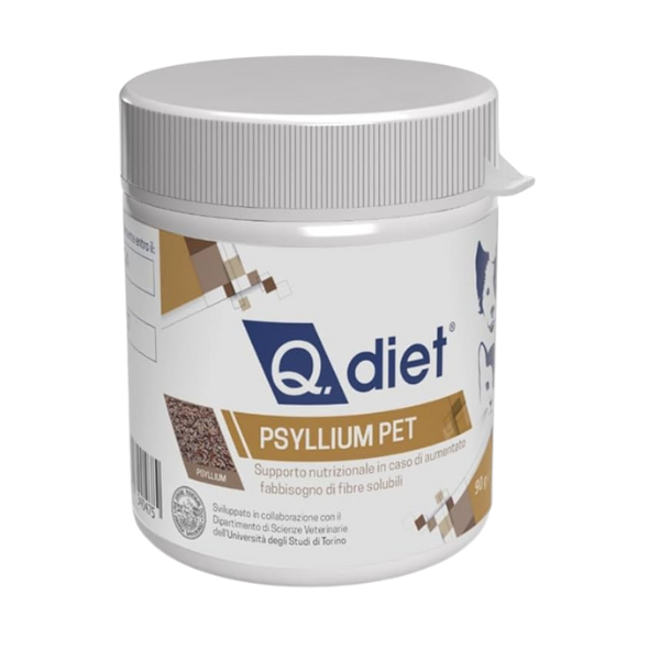 Q.Vet - Q.Diet Psyllium Alimento Complementare in Polvere - 90 gr - 1° ORDINE? scegli lo sconto BZR5 / BZR20 + 200 punti fedeltà