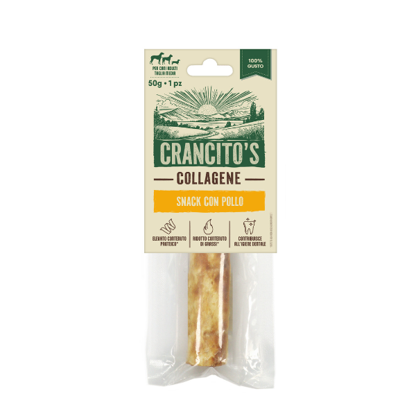 Crancito's Stick Collagene snack naturale per cani - Pollo - 50 gr - 1° ORDINE? scegli lo sconto BZR5 / BZR20 + 200 punti fedeltà