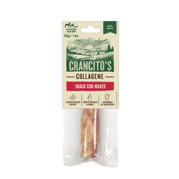 Crancito's Stick Collagene snack naturale per cani - Manzo - 50 gr - 1° ORDINE? scegli lo sconto BZR5 / BZR20 + 200 punti fedeltà