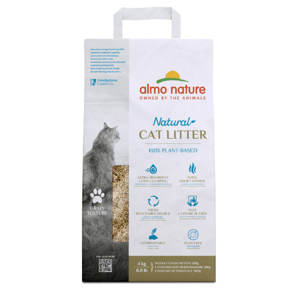 Image of Almo Nature Natural Cat Litter Grain Texture lettiera vegetale - 4 Kg - Lettiera agglomerante - 1° ORDINE? scegli lo sconto BZR5 / BZR20 + 200 punti fedeltà010