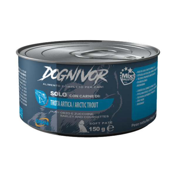 DRN Dognivor Adult Patè Monoproteico 150 gr - Trota Artica - Confezione da 12 pezzi - Umido Monoproteico Cane - 1° ORDINE? scegli lo sconto BZR5 / BZR20 + 200 punti fedeltà