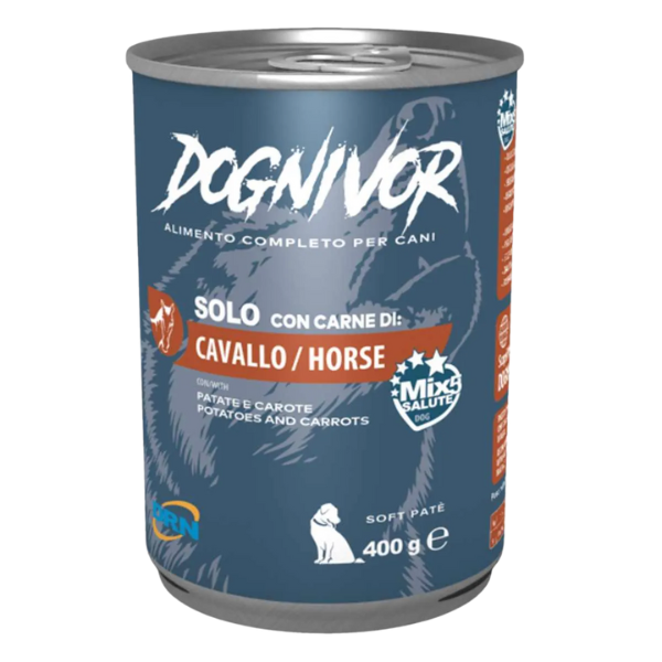 DRN Dognivor Adult Patè Monoproteico 400 gr - Cavallo - Confezione da 6 pezzi - Umido Monoproteico Cane - 1° ORDINE? scegli lo sconto BZR5 / BZR20 + 200 punti fedeltà