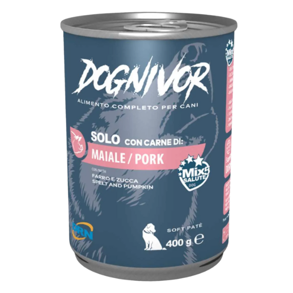 DRN Dognivor Adult Patè Monoproteico 400 gr - Maiale - Confezione da 6 pezzi - Umido Monoproteico Cane - 1° ORDINE? scegli lo sconto BZR5 / BZR20 + 200 punti fedeltà