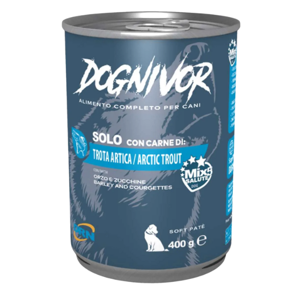 DRN Dognivor Adult Patè Monoproteico 400 gr - Trota - Confezione da 6 pezzi - Umido Monoproteico Cane - 1° ORDINE? scegli lo sconto BZR5 / BZR20 + 200 punti fedeltà