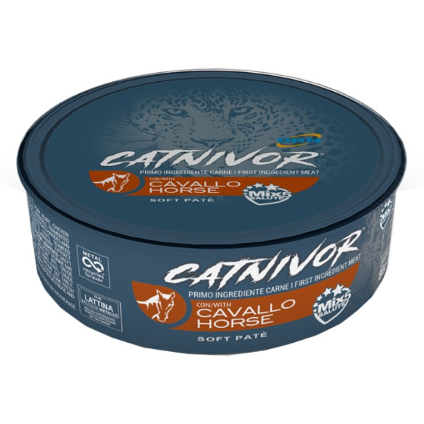 DRN Catnivor Adult Soft Patè 80 gr - Cavallo - Confezione da 24 pezzi - Cibo umido per gatti - 1° ORDINE? scegli lo sconto BZR5 / BZR20 + 200 punti fedeltà