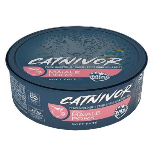 DRN Catnivor Adult Soft Patè 80 gr - Maiale - Confezione da 24 pezzi - Cibo umido per gatti - 1° ORDINE? scegli lo sconto BZR5 / BZR20 + 200 punti fedeltà