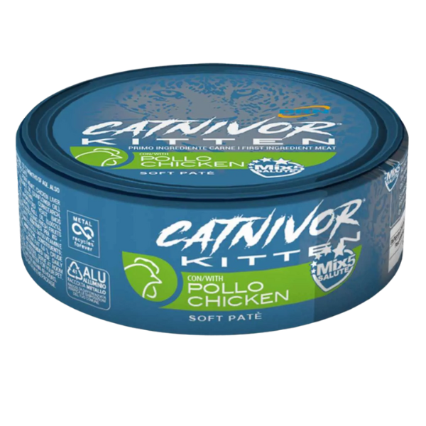 DRN Catnivor Kitten Patè 80 gr - Pollo - Confezione da 24 pezzi - 1° ORDINE? scegli lo sconto BZR5 / BZR20 + 200 punti fedeltà