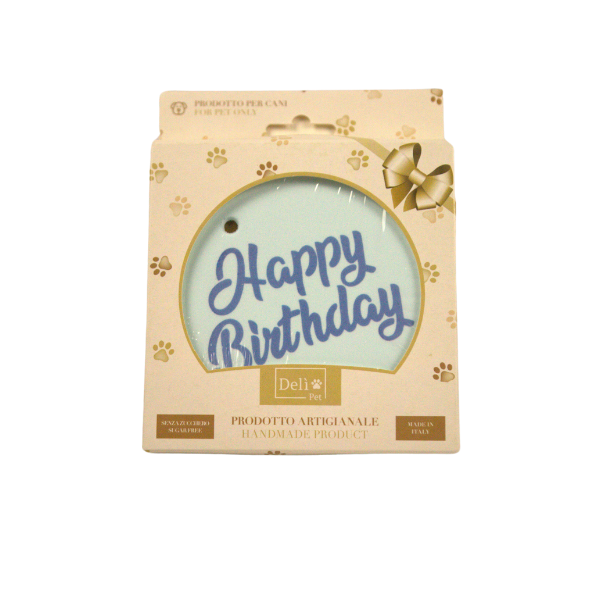 Delì Pet Torta di Compleanno Auguri Snack per cani - Torta azzurra 110 gr - 1° ORDINE? scegli lo sconto BZR5 / BZR20 + 200 punti fedeltà