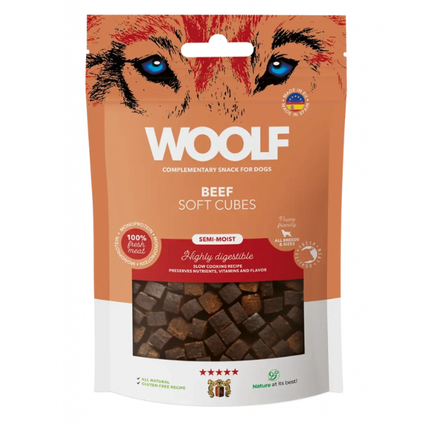 Woolf Soft Cubes snack per cani monoproteici 100 gr - Manzo - 1° ORDINE? scegli lo sconto BZR5 / BZR20 + 200 punti fedeltà