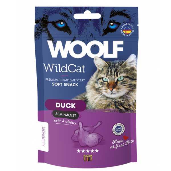 Woolf WIldCat snack per gatti 50 gr - Anatra - 1° ORDINE? scegli lo sconto BZR5 / BZR20 + 200 punti fedeltà