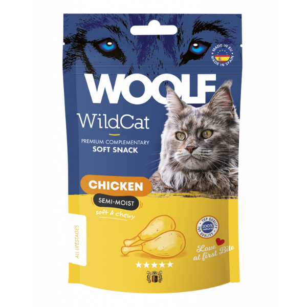 Woolf WIldCat snack per gatti 50 gr - Pollo - 1° ORDINE? scegli lo sconto BZR5 / BZR20 + 200 punti fedeltà