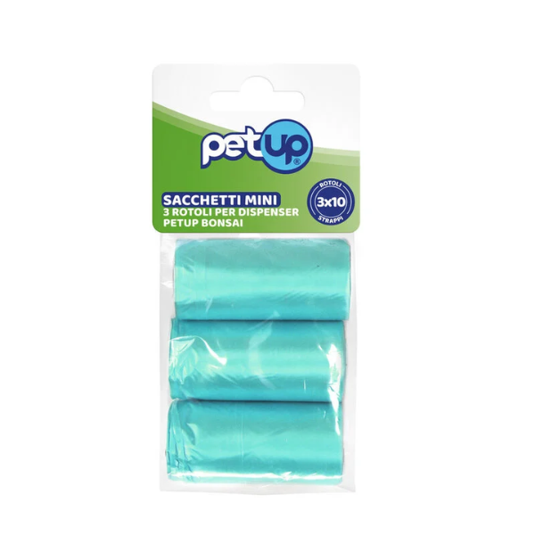 PetUp Sacchetti igienici per cani mini - 3 rotoli 10 strappi - 1° ORDINE? scegli lo sconto BZR5 / BZR20 + 200 punti fedeltà
