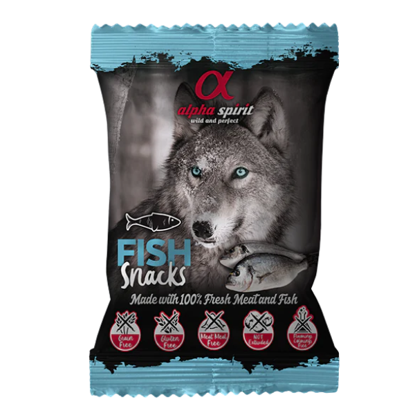 Alpha Spirit snack per cani Grain Free 50 gr - Pesce - 1° ORDINE? scegli lo sconto BZR5 / BZR20 + 200 punti fedeltà