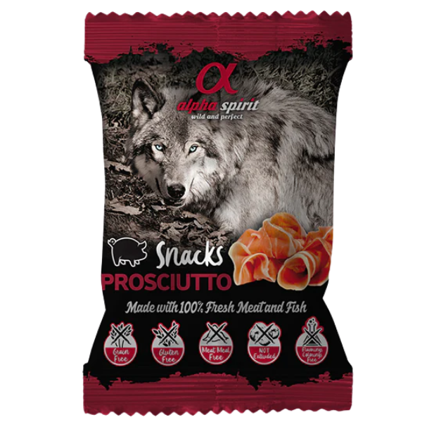 Alpha Spirit snack per cani Grain Free 50 gr - Prosciutto - 1° ORDINE? scegli lo sconto BZR5 / BZR20 + 200 punti fedeltà