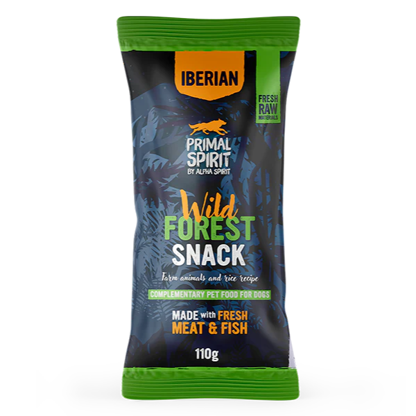 Primal Spirit by Alpha Spirit snack per cani 110 gr - Wild Forest - 1° ORDINE? scegli lo sconto BZR5 / BZR20 + 200 punti fedeltà