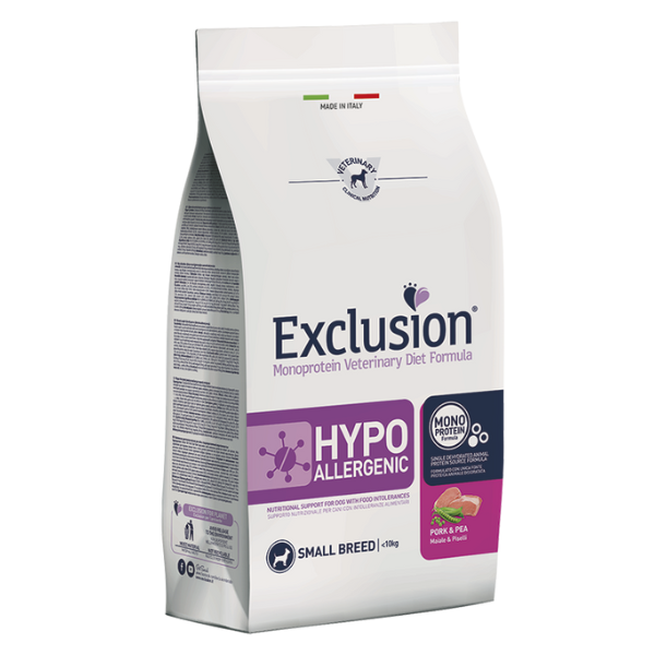 Exclusion Diet Hypoallergenic Small Breed Maiale e Piselli - 7 kg - 1° ORDINE? scegli lo sconto BZR5 / BZR20 + 200 punti fedeltà