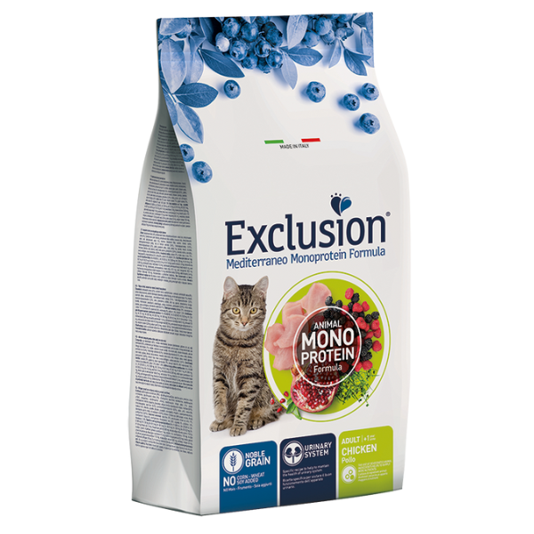 Exclusion Mediterraneo Cat Adult Pollo - 12 kg - Cibo monoproteico gatto - 1° ORDINE? scegli lo sconto BZR5 / BZR20 + 200 punti fedeltà