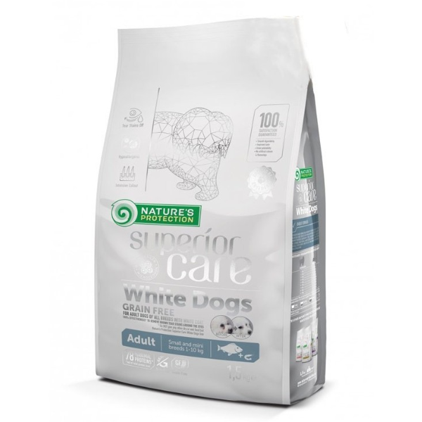 Nature's Protection Superior Care Adult Small e Mini White Dogs Grain Free al Pesce Bianco - 1,5 kg - 1° ORDINE? scegli lo sconto BZR5 / BZR20 + 200 punti fedeltà