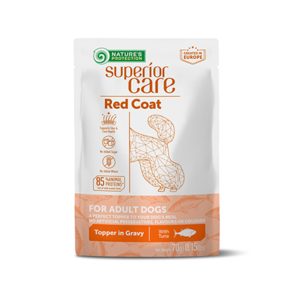 Nature's Protection Superior Care Adult Red Coat Alimento Complementare 70 gr - tonno - Confezione da 6 pezzi - Cibo Umido per Cani - 1° ORDINE? scegli lo sconto BZR5 / BZR20 + 200 punti fedeltà