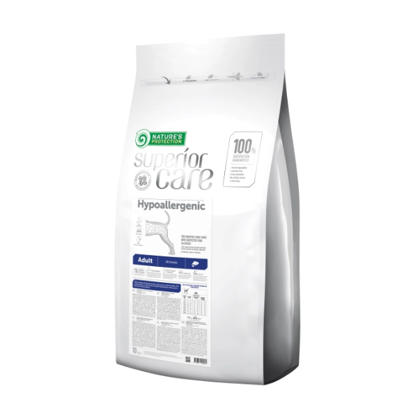 Nature's Protection Superior Care Dog Adult Hypoallergenic Grain Free con Salmone - 10 kg - 1° ORDINE? scegli lo sconto BZR5 / BZR20 + 200 punti fedeltà