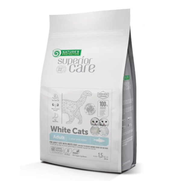 Nature's Protection Superior Care Cat White Cats Grain Free con Pesce Azzurro - 1,5 kg - 1° ORDINE? scegli lo sconto BZR5 / BZR20 + 200 punti fedeltà