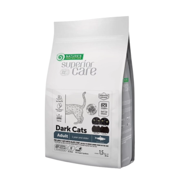 Nature's Protection Superior Care Cat Dark Cats Grain Free con Pesce Azzurro - 1,5 kg - 1° ORDINE? scegli lo sconto BZR5 / BZR20 + 200 punti fedeltà