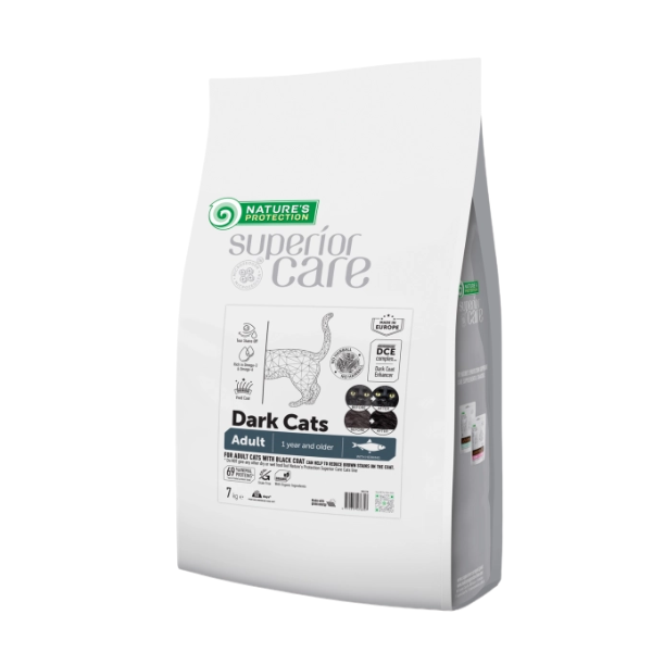 Nature's Protection Superior Care Cat Dark Cats Grain Free con Pesce Azzurro - 7 kg - 1° ORDINE? scegli lo sconto BZR5 / BZR20 + 200 punti fedeltà