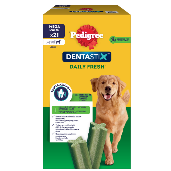 Pedigree Dentastix Fresh Large snack per l'igiene orale - 21 pezzi - 1° ORDINE? scegli lo sconto BZR5 / BZR20 + 200 punti fedeltà