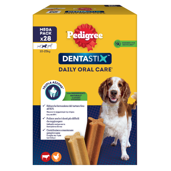 Pedigree Dentastix Medium snack per l'igiene orale - 28 pezzi - 1° ORDINE? scegli lo sconto BZR5 / BZR20 + 200 punti fedeltà