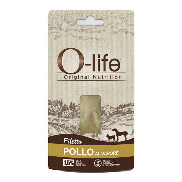 O-life Adult Filetti al Vapore Snack per cani 25 gr - filetti di pollo - 1° ORDINE? scegli lo sconto BZR5 / BZR20 + 200 punti fedeltà